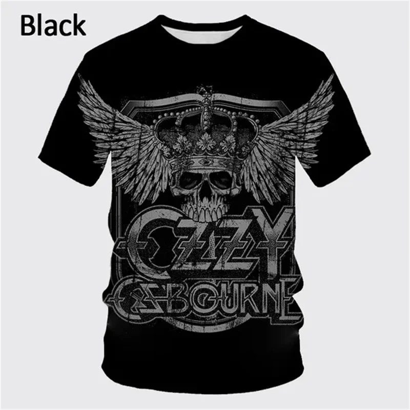 T-shirt à manches courtes imprimé en 3D du groupe de rock punk, haut rétro décontracté, mode créative, vêtements de groupe, Ozzy Osununundy