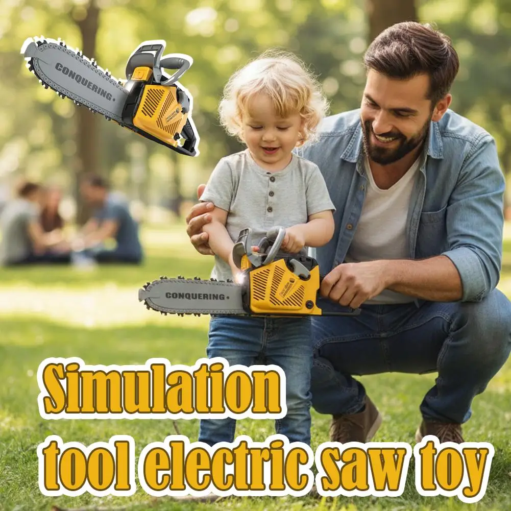Juguete de motosierra para niños, herramienta de juego de simulación segura con sonido realista, sierra eléctrica de juguete para niños y niñas, herramienta de regalo DIY