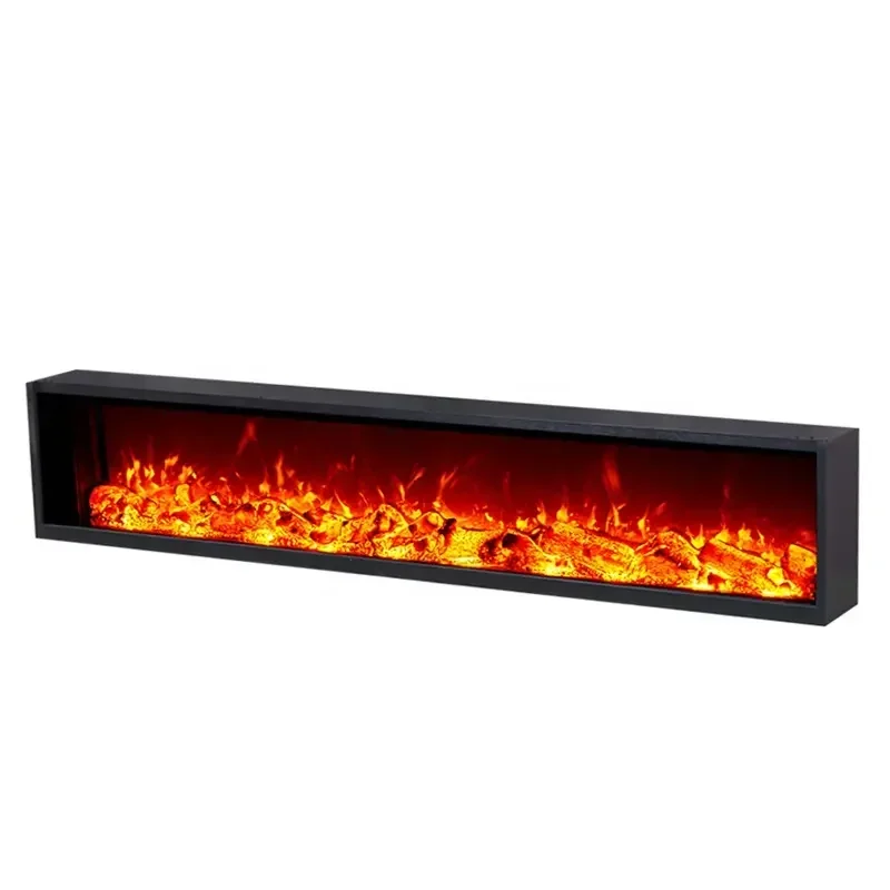 LED Retro Simulation Flame Electronic Fireplace French Country Style Cabinet Household Living Room Decoration Embedded