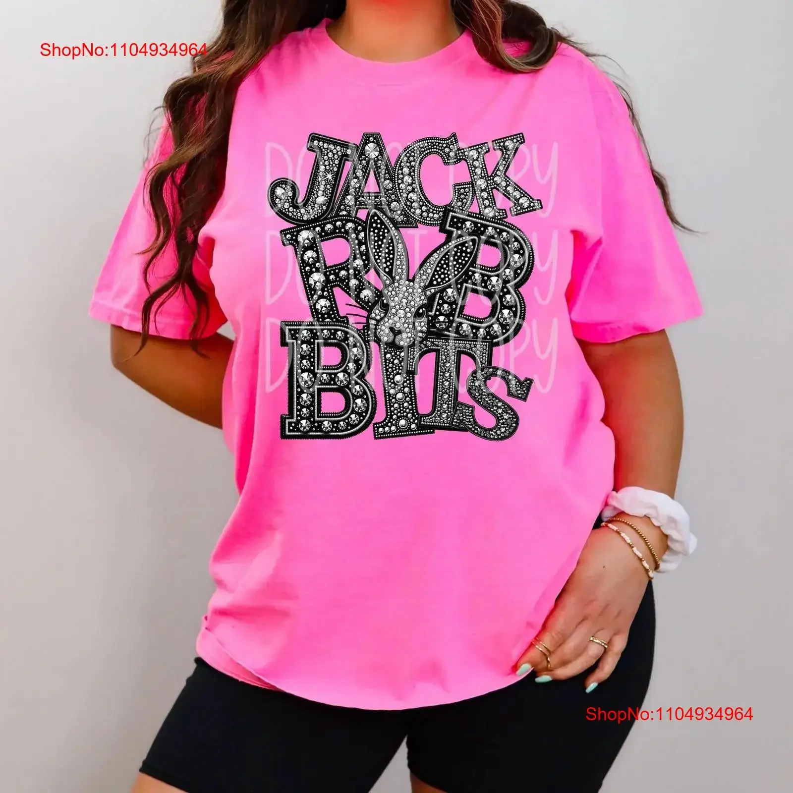 Jackrabbits Faux Rhinestone T Shirt Trendy School SpiriT Fast Shipping Super SofT for Kid's Bella Canvas vintage Washed