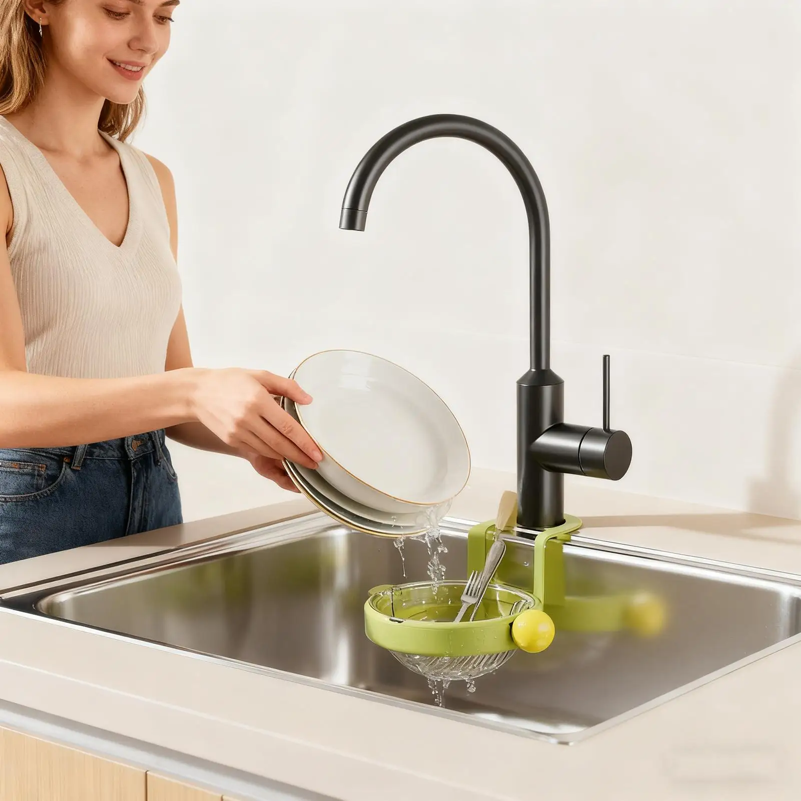 

Sink Strainer Basket For Food Automatic Dumping Filter Rack Sink Vegetable Draining Basket For Home Cooks Busy Parents Apartment