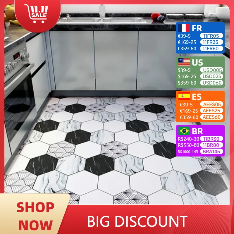 Kitchen Floor Mat Are Non-slip Oil-proof Waterproof Washable Wipeable PVC Home Carpet Stain-resistant Balcony Rug Ковер Tapis 러그