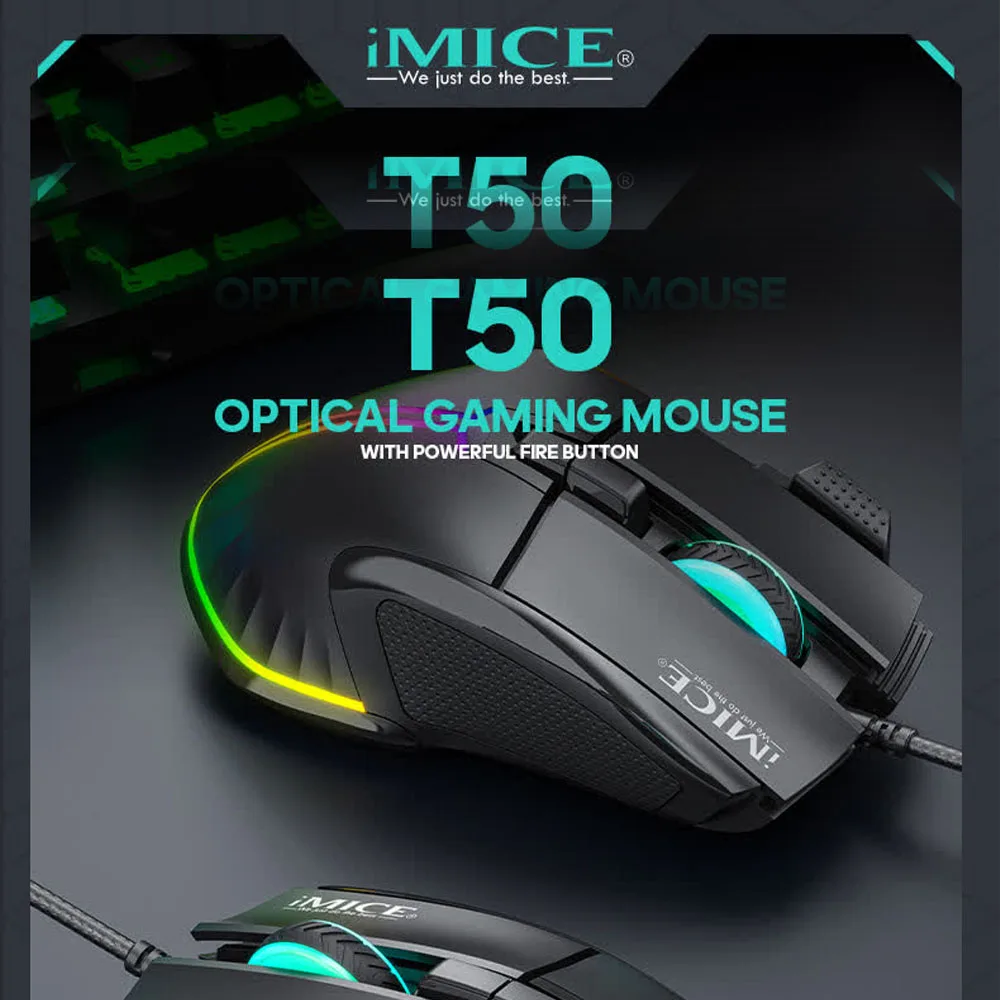 Luminous Wired Gaming Mouse 128000 DPI Adjustable RGB Backlit 8 Programmable Buttons Ergonomic Gamer Mouse For PC Laptop