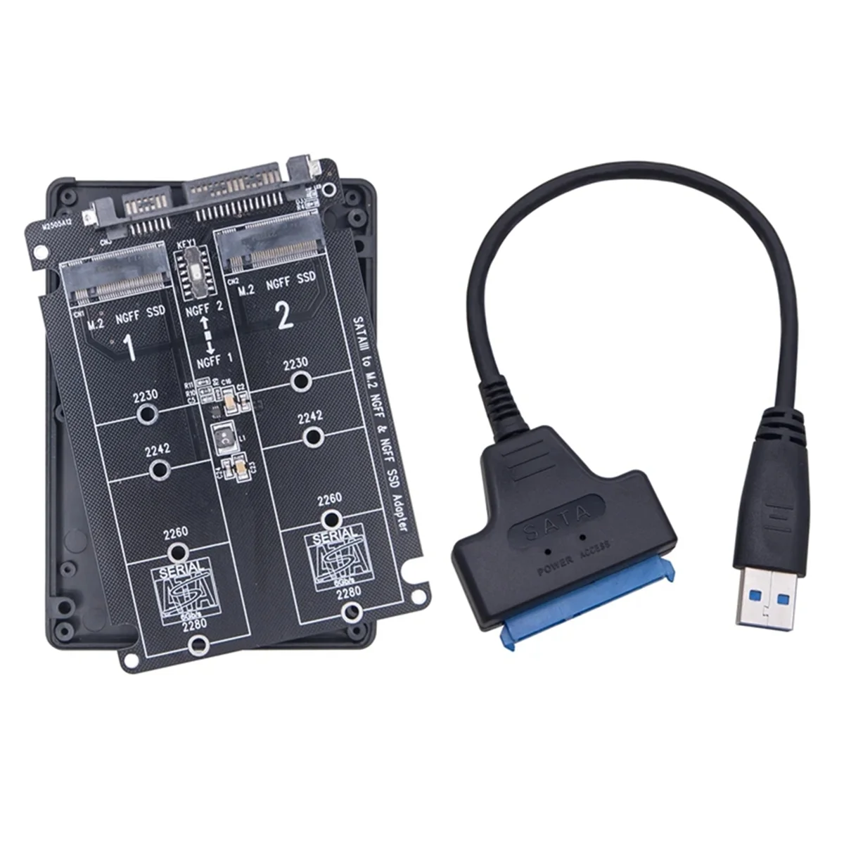 Adaptador Dual M.2 NGFF a SATA 3,0 SSD, NGFF SATA SSD B Key a SATA 3,0, placa Convertidora de 6Gbps para ordenador portátil y PC de escritorio