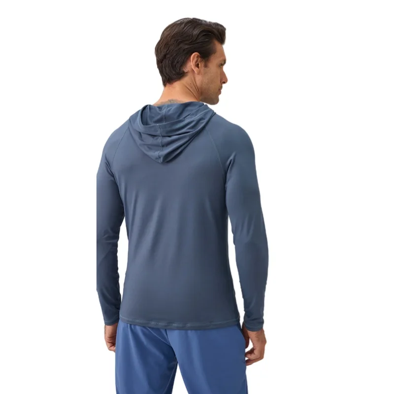 Pop Sun Protection T-Shirts Mens Long Sleeve Hoodie Casual UV-Proof T-Shirts Breathable Lightweight Quick Dry T Shirts Male
