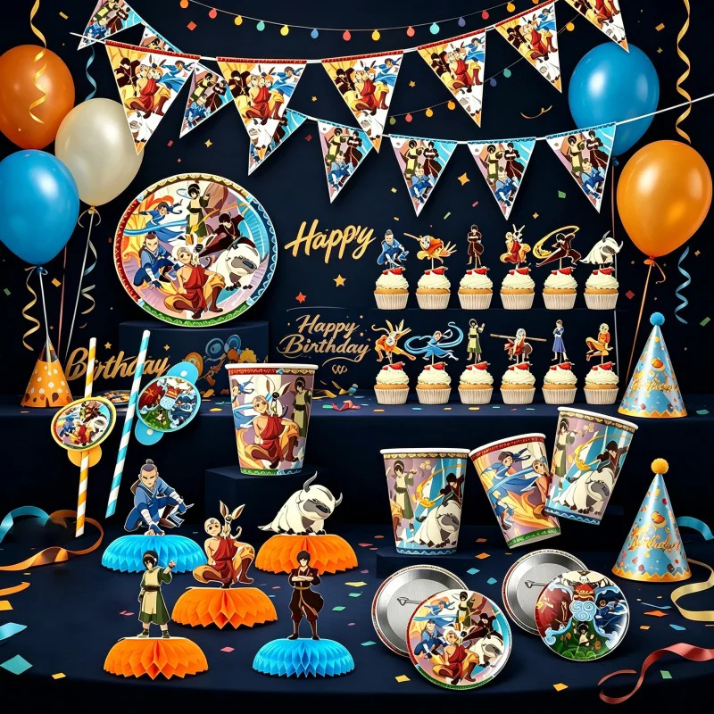 Avatar Geburtstagsdekoration Engel Einweggeschirr Becher Teller Tischdecke Babyparty Jungen Partyzubehör