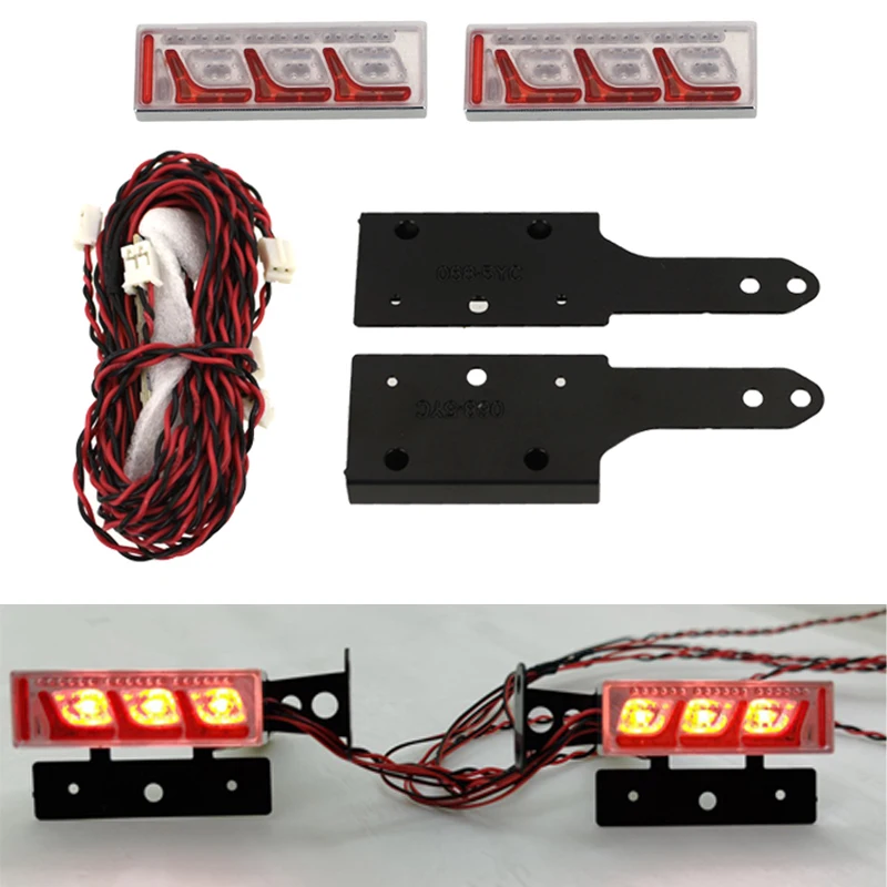 

LED Simulation Metal Yellow Taillight Bare Lamp for 1/14 Tamiya RC Truck Car Man 620 1851 3363 56352 Diy Parts Toys