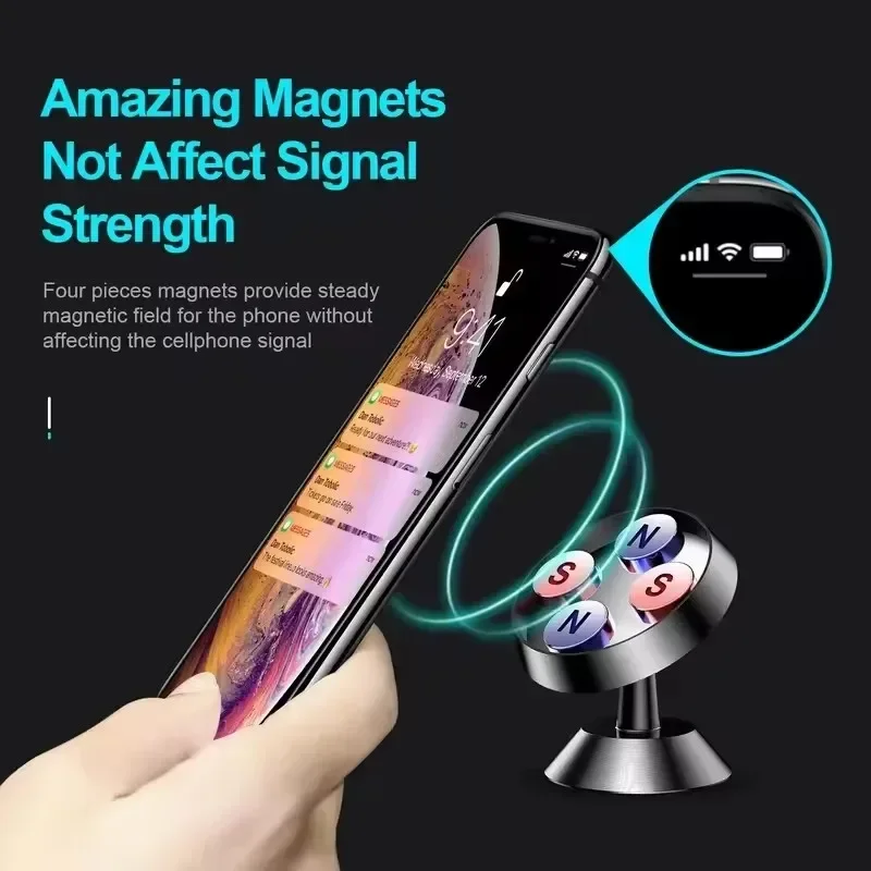Magnetic Car Phone Holder Magnet Mount Mobile Cell Phone Stand GPS Support For iPhone 15 13 12 Pro Xiaomi Huawei Samsung Oneplus view 4
