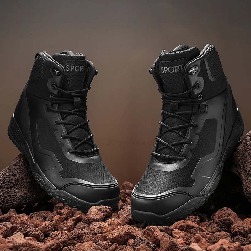 New Men Tactical Boots Waterproof Outdoor Casual Ankle Man Boot Desert Climbing Hunting Work Safety Hiking Male Shoes