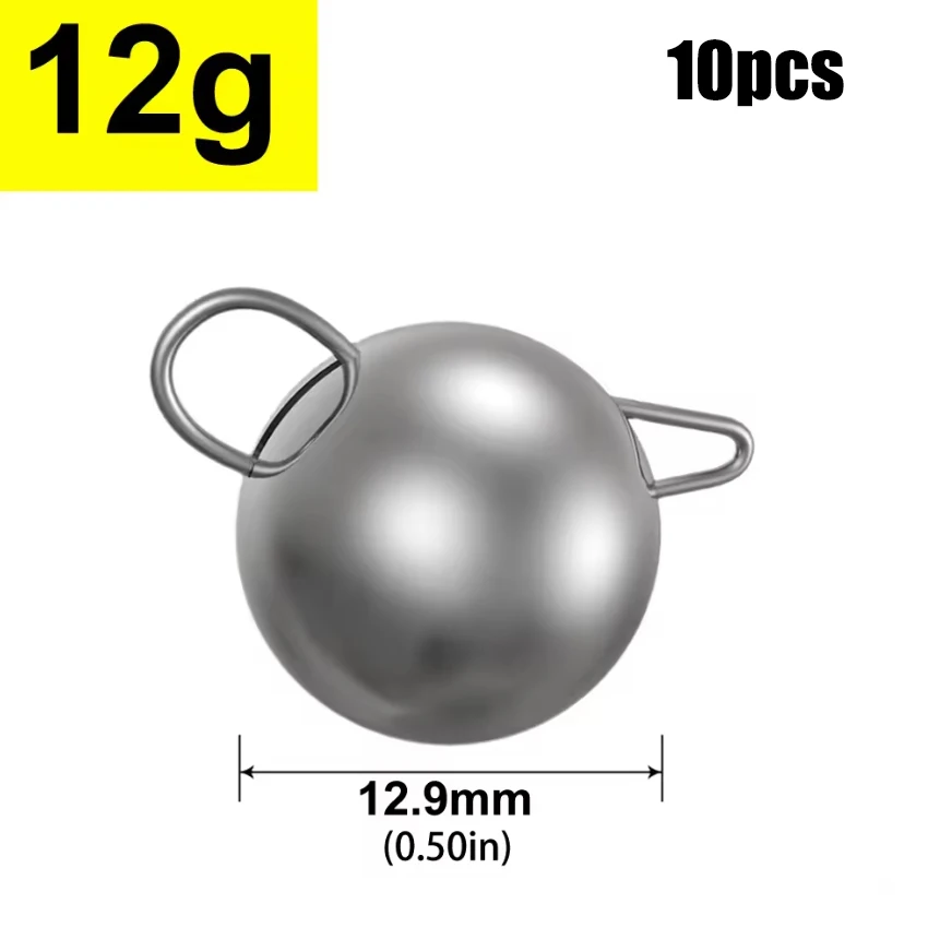 Mrlurion Angelzubehör, 10 Stück, 2 g, 4 g, 6 g, 8 g, 10 g, 12 g, 14 g, 16 g, Jigging-Blei-Sinker zum Tiefwasser-Köderangeln, rundes Anhänger-Sink