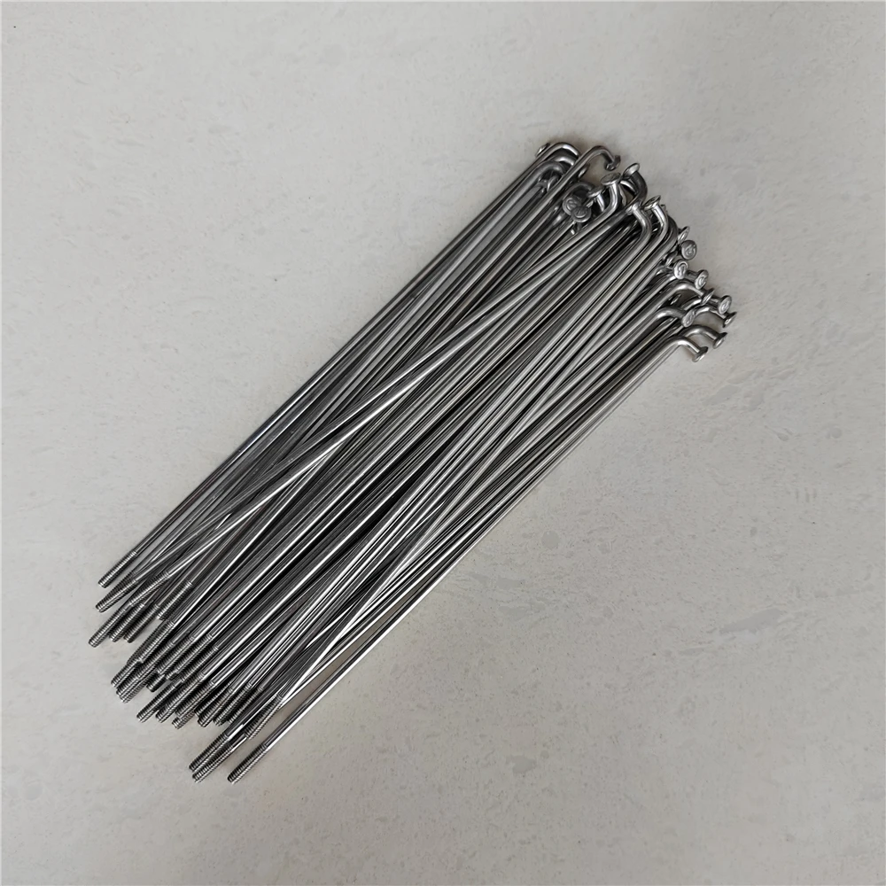 Bicycle Spokes With Nipples 71-130MM 40 PCS 14G Silvery Folding Bike BMX Stainless Steel 2.0 mm Diameter