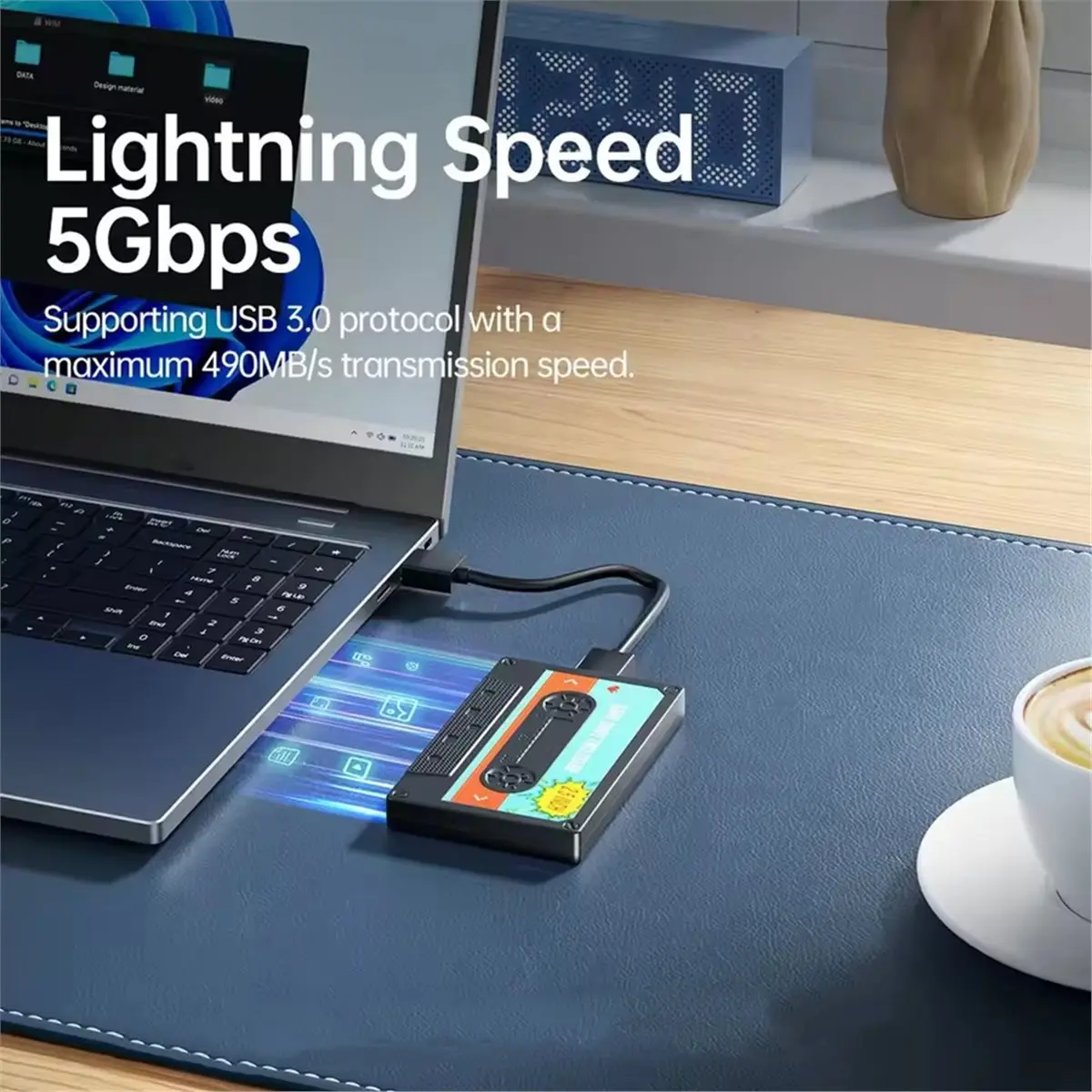 A003 2.5'' Inch Hard Drive Enclosure USB C SATA III Classic SSD HDD External Case Storage Box Shockproof for PC Laptop Type C