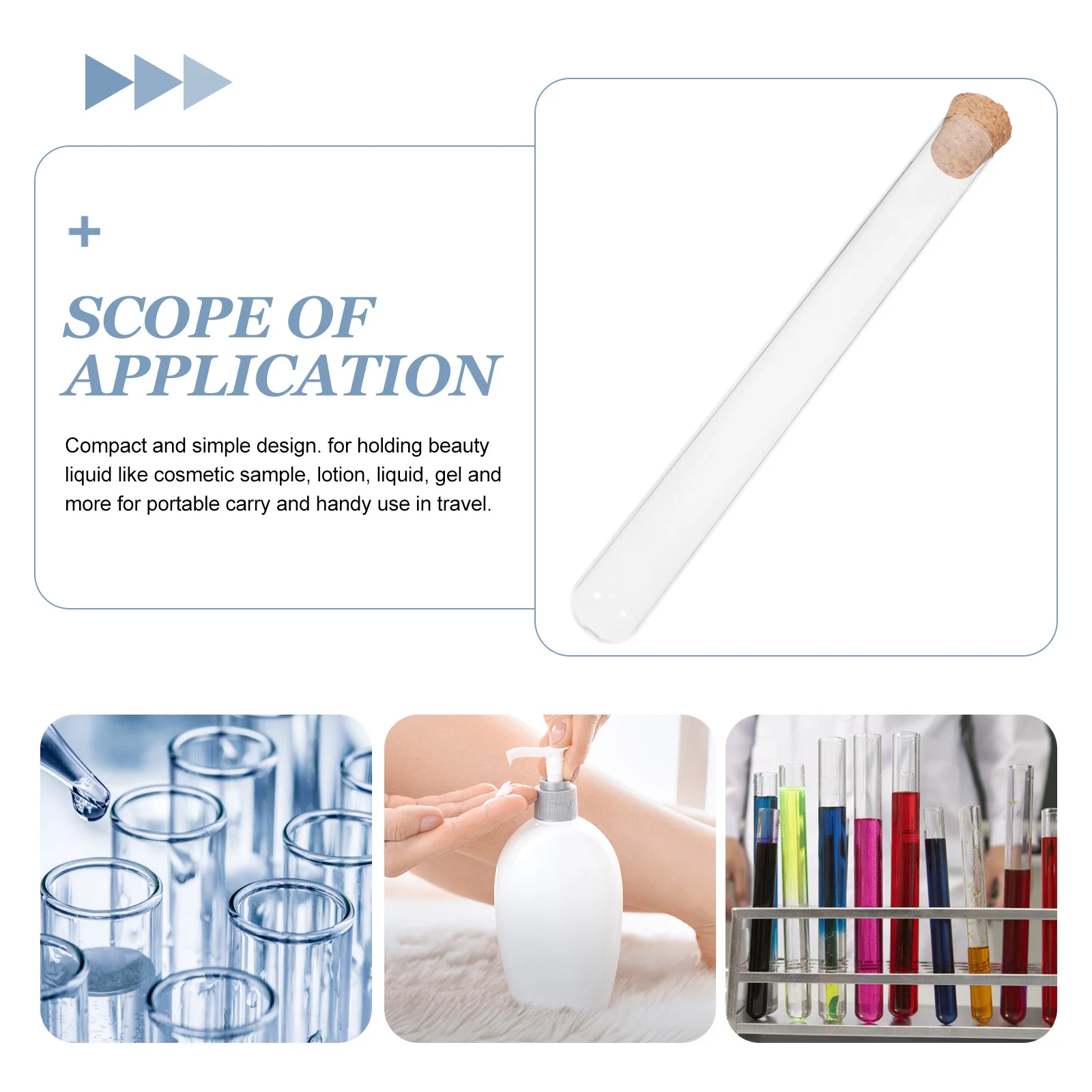 

12Pcs Glass Test Tubes Cork Stoppers 20x200mm Durable Hard Shell Portable for Beauty Lotion Gel Liquid Travel Use