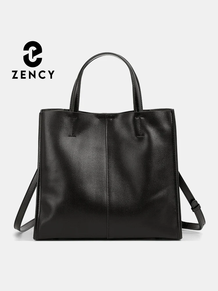

Zency Genuine Leather Shoulder Bag For Commuters Large Capacity Shopper Women Retro Handbag Ladies Tote Bags Cross body