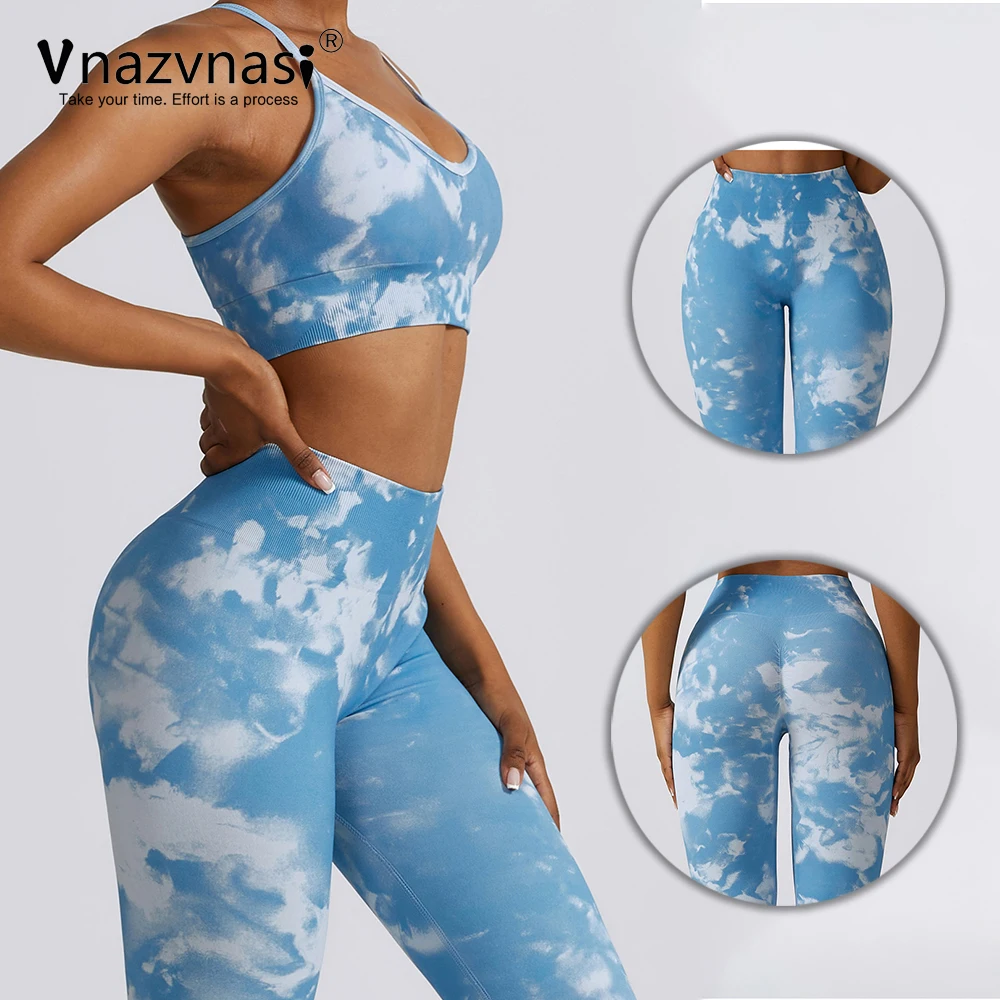 Vnazvnasi Seamless Prints Yoga Pants High Waist Sports Leggings for Fitness Push Up Tights for Woman Workout Clothes Sportswear