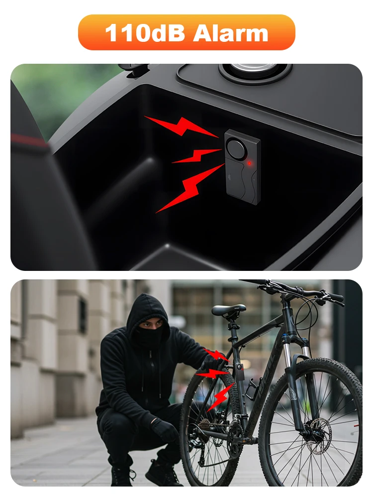 AliExpress Camaroca Wireless Vibration Alarm Door And Window Anti-Theft Alarm With Remote Control 110dB Motorcycle Bicycle Security Sensors