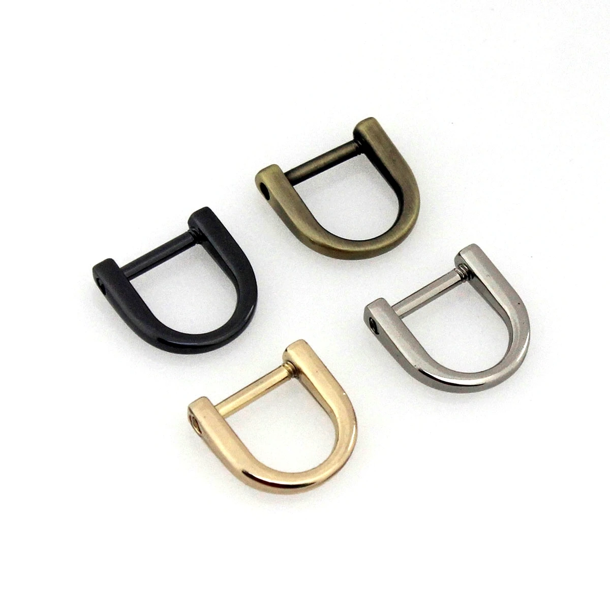 1pcs Metal Detachable Open Screw Dee D Ring Buckle Shackle Clasp for Leather Craft Bag Strap Belt Handle Shoulder Webbing 10mm