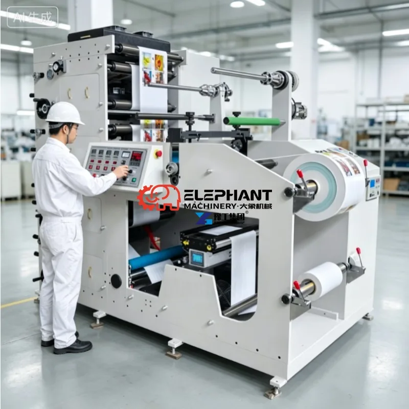 High Speed Flexographic Press 60m Min with Auto Tension Control Save Labor for Packaging Label Printing Production