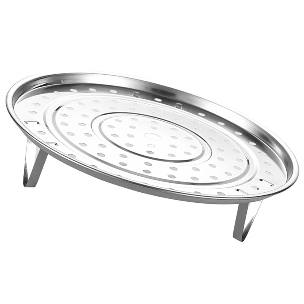 

Vegetable Steamer Stainless Steel Rack Food Pan Plate Basket for Pot Baskets Cooking Silver Steaming