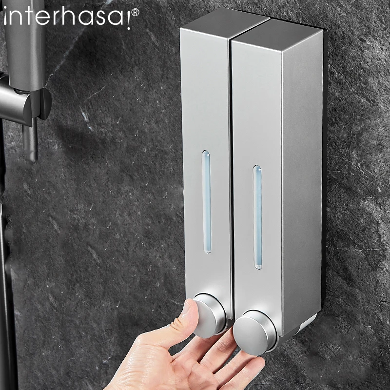 interhasa! Liquid Soap Dispenser Wall Mounted Shower Soap Shampoo Dispenser Toilet Shower Gel Detergent Dispenser for Bathroom 