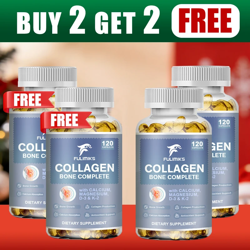 Buy 2 Get 2 Free! Collagen Bone Complete Capsules, Support Maximum Bone Density & Joint Health, Osteoporosis Prevention, Non-GMO