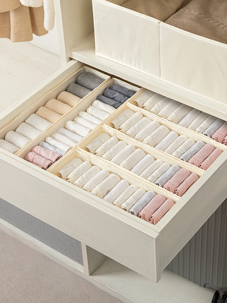 

Narrow Long pe Clothing Underwear Storage Box Wardrobe Classin Tool Pure Color Japanese Sle Large Size Fabric Box