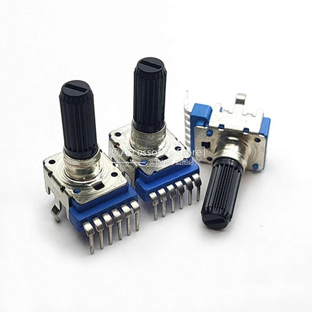 3PCS RK12 Duplex Single Row 6Pin B10K B20K B50K B100K Handle 18MM Power Amplifier Volume Audio Potentiometer B103 B203 B503 B104