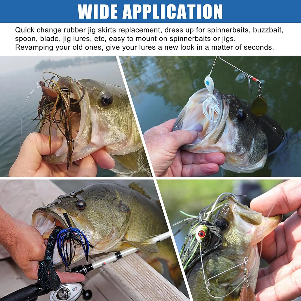 16 Stück Skirts Jig Angelköder Ersatz-Spinnerbait Buzzbaits für Bass, Forelle, Hecht, Zander, Jigging-Köderherstellung, Angelzubehör – Detail 5