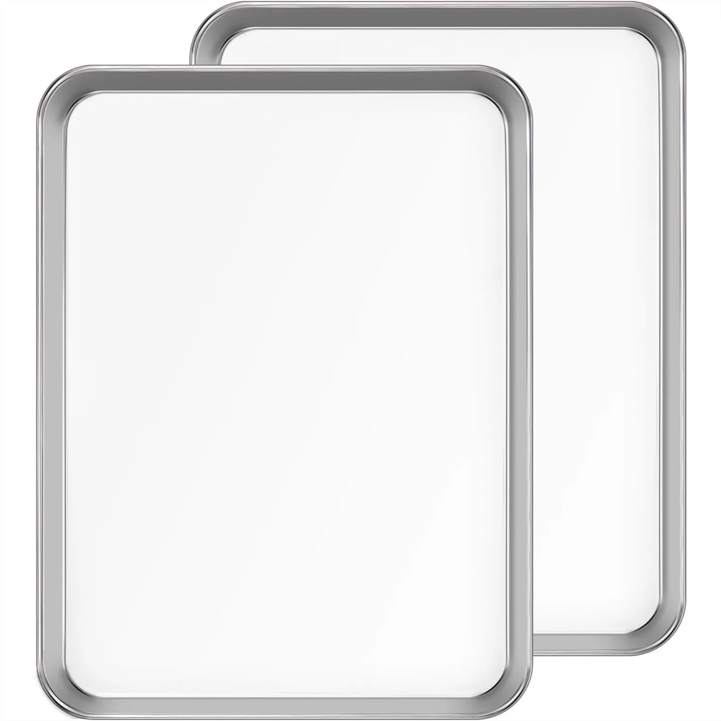 

Stainless Steel Baking Sheet Set of 2, 18 inch Commercial Grade Oven Tray, Non-toxic & Rust Free, Dishwasher Safe