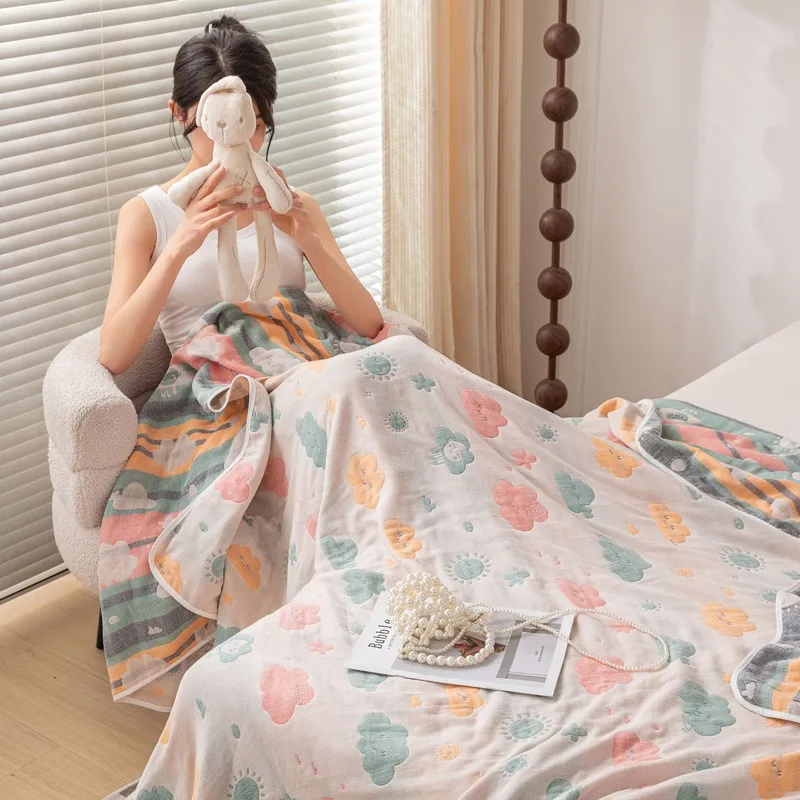 

Pure Cotton Six-Layer Yarn Towel Quilt Class A Cotton Summer Thin Blanket 6-Layer Gauze Summer Cool Quilt