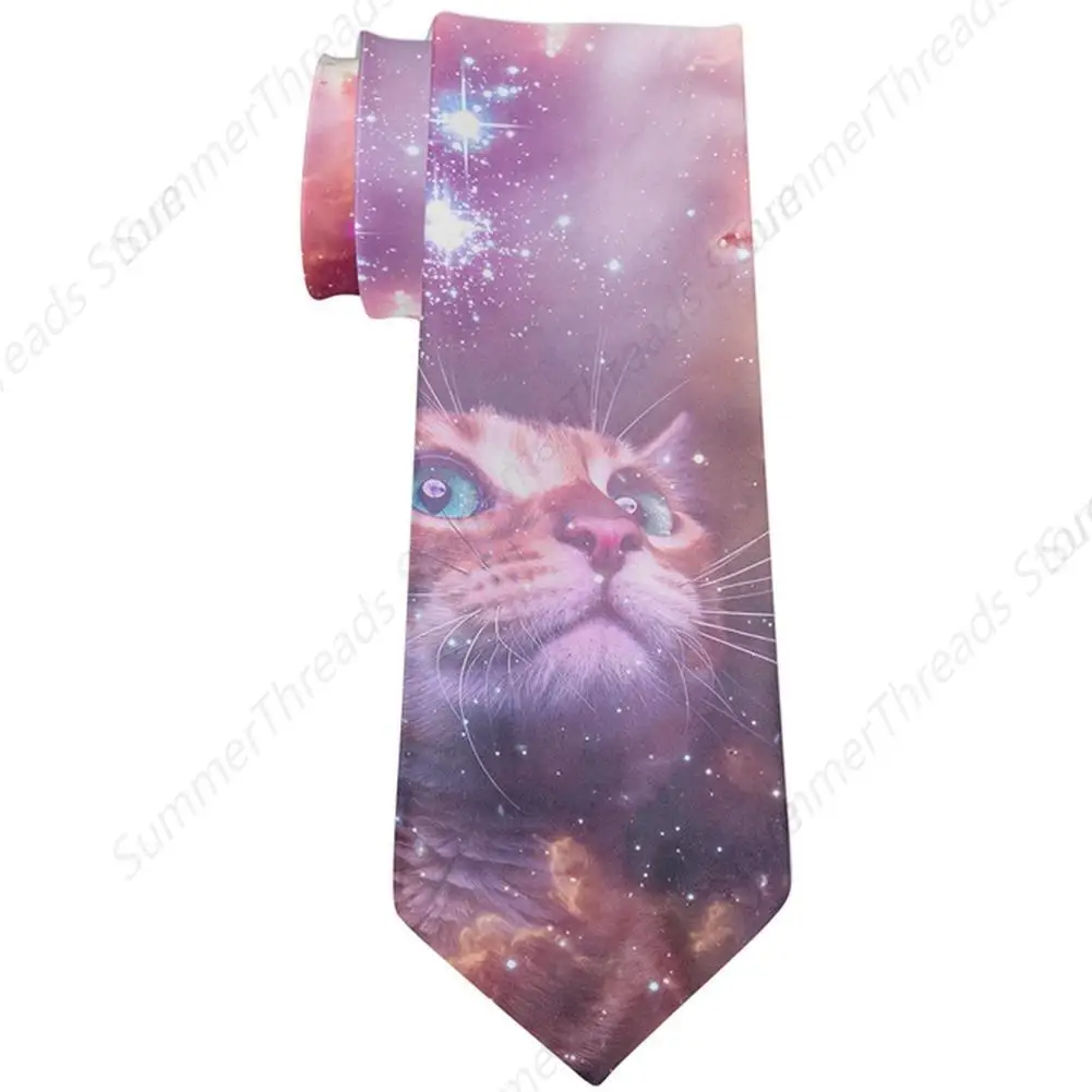 Galaxy Cat All Over Neck Tie Multi Standard One Size