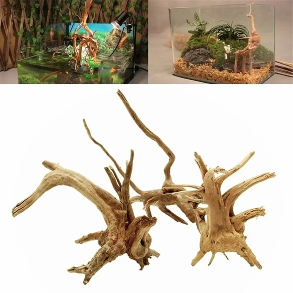 Decorazione serbatoio di pesce in legno naturale piccolo Habitat radici Driftwood scenario ornamenti decorativi acquario paesaggio radici dell\'albero