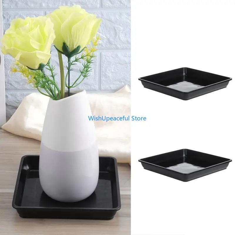 34YA Plastic Flower Pot Drip Trays 2pcs Red Mini Fleshy Plants Receiving Plate