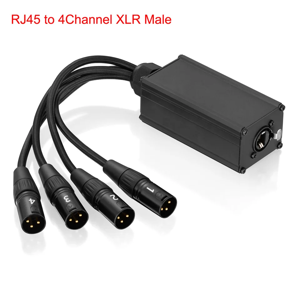 Bochara 25 cm 4 Kanaals 3Pin XLR Audio/DMX Over Netwerkkabel naar RJ45 Extender voor Stage Sound Verlichting en Opnamestudio