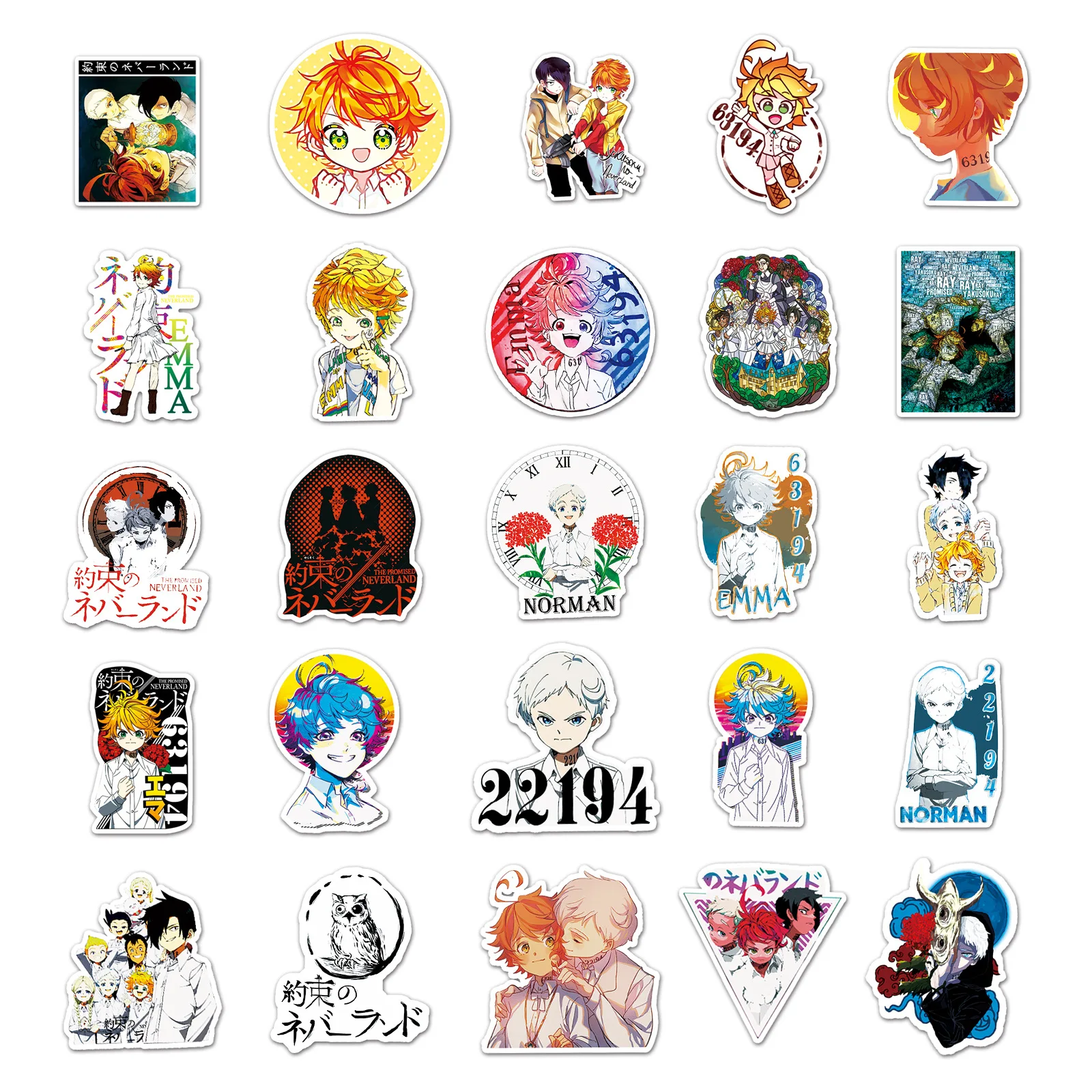 100pcs The Promised Neverland Stickers Cartoon Graffiti Scooter Motorcycle Car Diy Decoration Stickers For Kids Toy