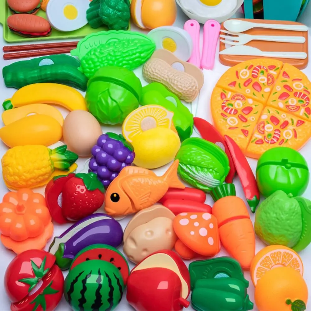 28/61/71個入り ピンク シミュレーションキッチン用品キット ごっこ遊び プラスチック製キッチンフード 親子兼用ゲームシーンモデル