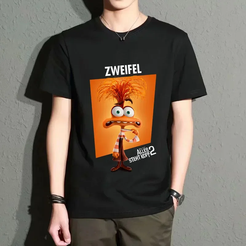 

Inside Out 2 Adult T Shirts Funny Anxiety Anger Sadness Men Woman Short Sleeve Tops Black Summer Disney Print Casual Clothes