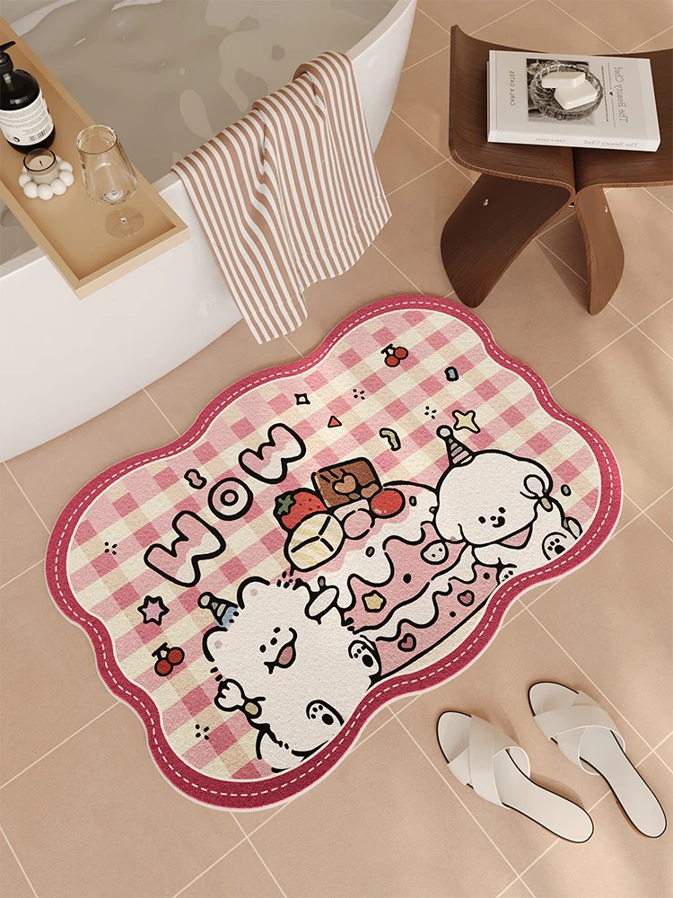 

Очаровательный коврик для ванной комнаты, противоскользящий, шерстяной, для сухой и влажной зон, влаговпитывающий, для входной двери, домашний декор