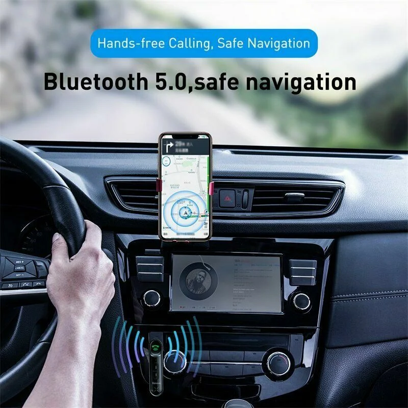 Para Baseus coche Bluetooth 5,0 receptor 3,5mm para AUX adaptador inalámbrico altavoz reproductor MP3
