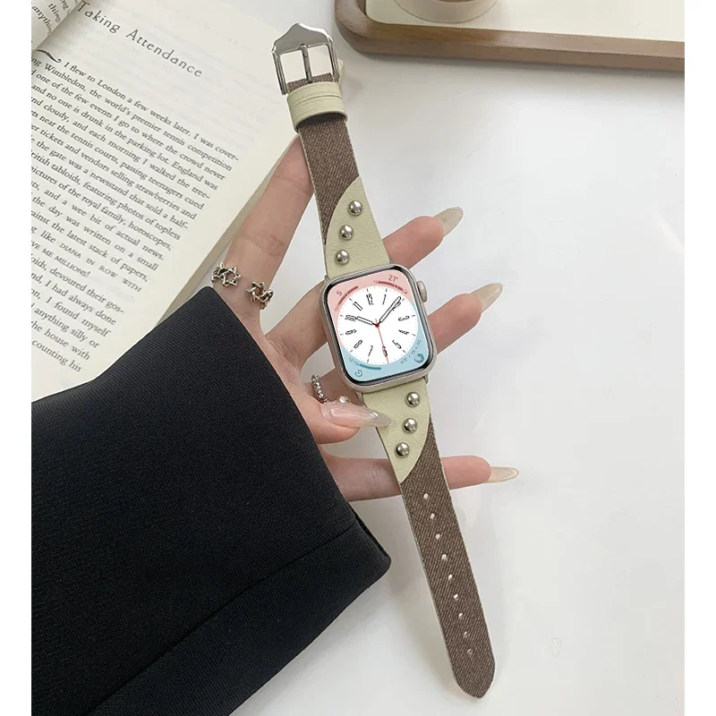 Leather strap for apple watch band 44mm 45mm 42mm 38mm 40mm 41mm Ultra 49mm Designer Luxury band iwatch 9 8 7 6 5 4 se watchband