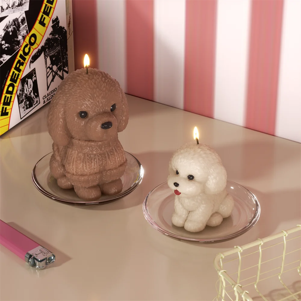 

Nicole Puppy Pals Silicone Molds Candles DIY Aromatic Candle Making Supplies Room Decoration