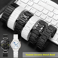 18mm 20mm 22mm men women fashion watchband For  Samsung Huawei Smart Watch GT5 GT4 4PRO 3 GT3 3PRO GT GT2 ceramic Steel strap