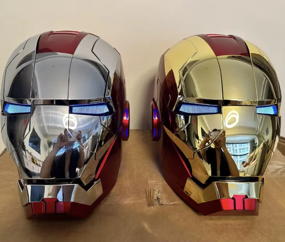 

Marvel Avengers Iron Man Mk5 Helmet 1:1 Scale Jarvis Voice Activated Openable With Led Ear Lights Perfect Fans Surprise Gifts