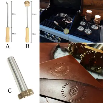 Vlastní LOGO Branding Železné razítko Hamburger Dort Kožené Dřevo Vlastní Design Mosazná pečeť Vlastní Svatební Party Firemní LOGO DIY 8 nejlepší prodej žehlička na cejchování dřeva - №6