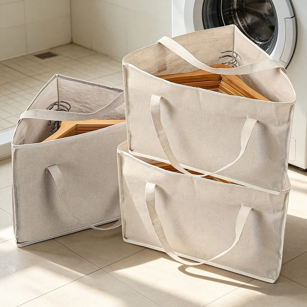 Large Capacity Hanger Storage Bag Triangle-Clothes Hanger Holder Organiser With Handles Dust-Proof Hanger Storage For Closet