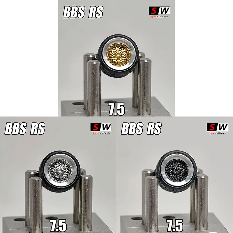 

1/64 BBS RS Ступица колеса Металлический край Бросок 7,5 мм Sw Mold Играет осанку Колесо Резиновая шина