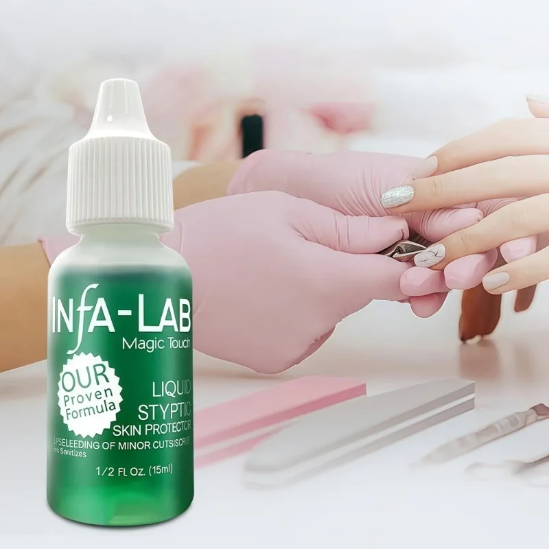 Nail Hemostatic Agent Hemostatic Powder Sterilization Nail Salon Special Small Green Bottle To Stop Bleeding
