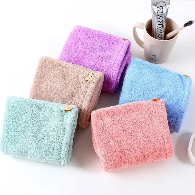 Women's Quick-Dry Dry Hair Hat - Coral Fleece Thickened Wrap Bonnet, Super Absorbent & Soft, Essential Bathroom Head Towel view 4