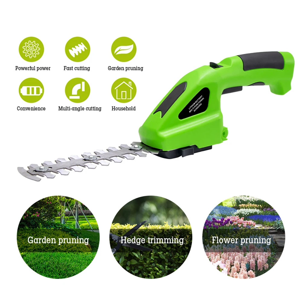 2 In 1 Cordless Electric Hedge Trimmer 36V Rechargeable Handheld Household Lawn Shrub Weeding Pruning Mower Garden Tools