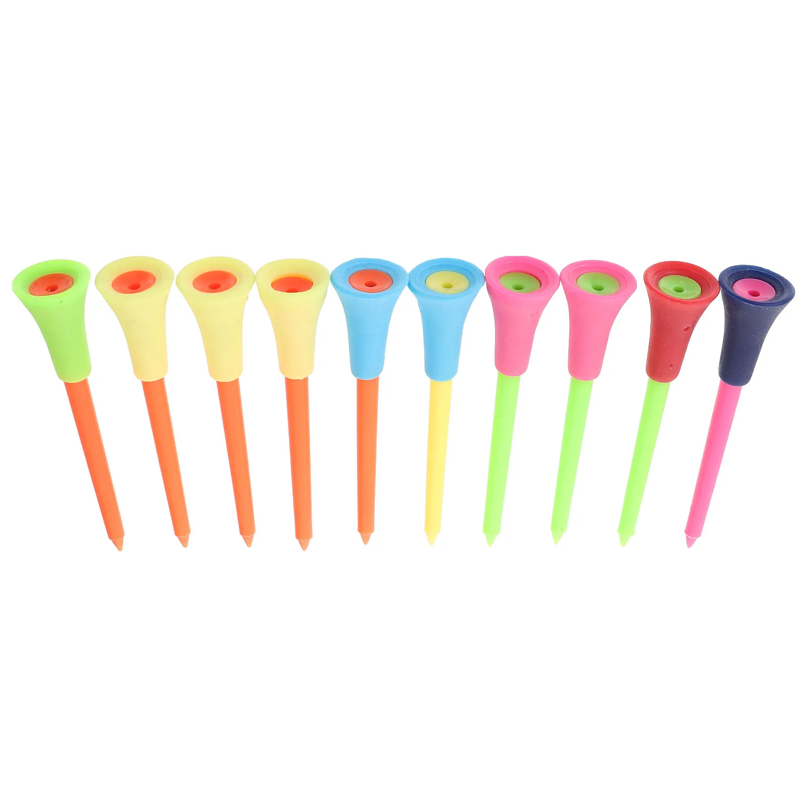 

10 pcs Golf 83mm Plastic Tees Colored Holders Durable Lightweight Sports Gifts Golfs Accessories Training Tools Golfs